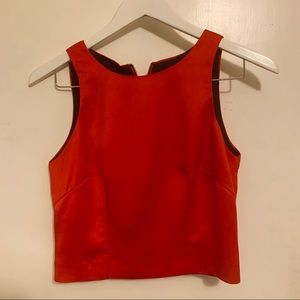 Silky Bright Red Crop Top
